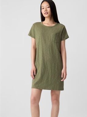 GAP Olive Green T-Shirt Dress with Pocket